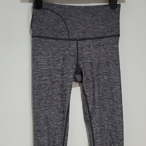 LULULEMON Wunder Under high rise size 6 Heathered black leggings - Picture 1 of 6